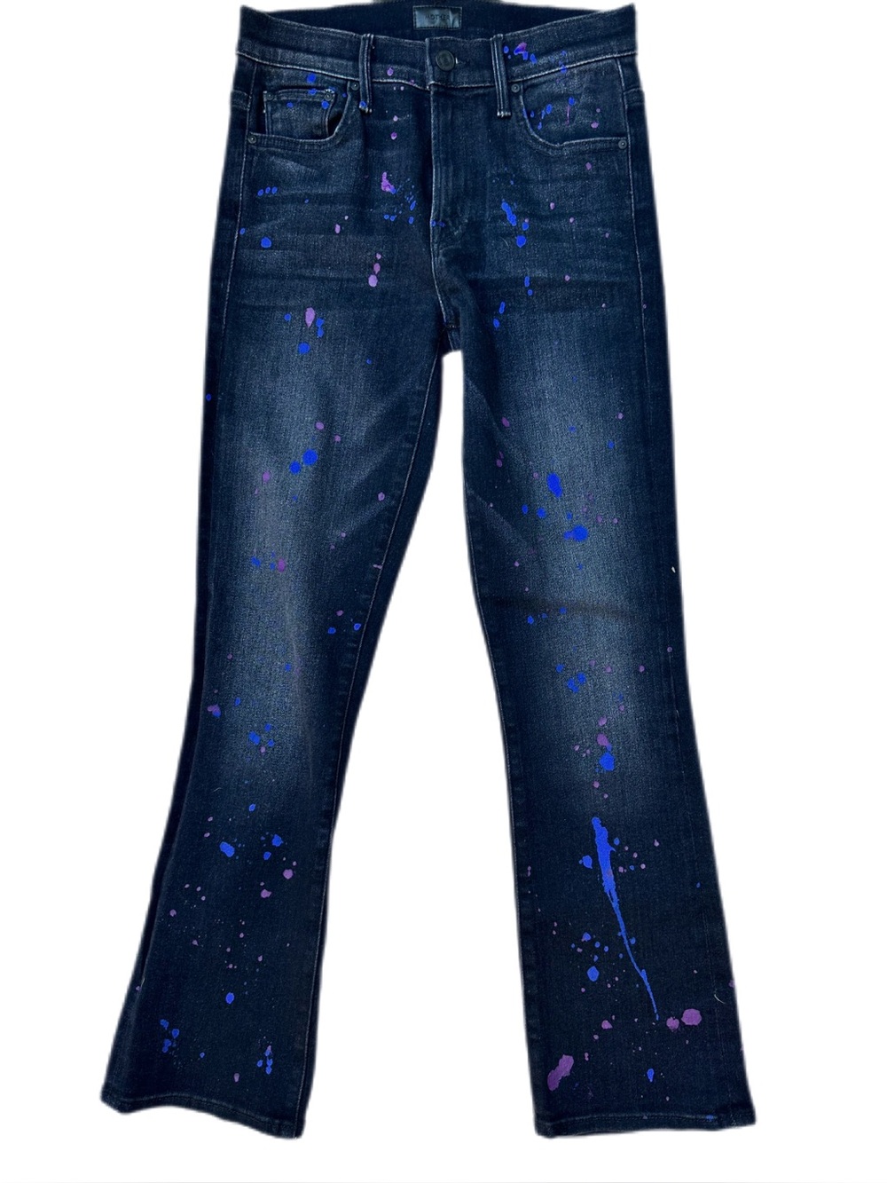 MOTHER The Insider Ankle Rain City Lights Paint Splatter Jeans Size 25